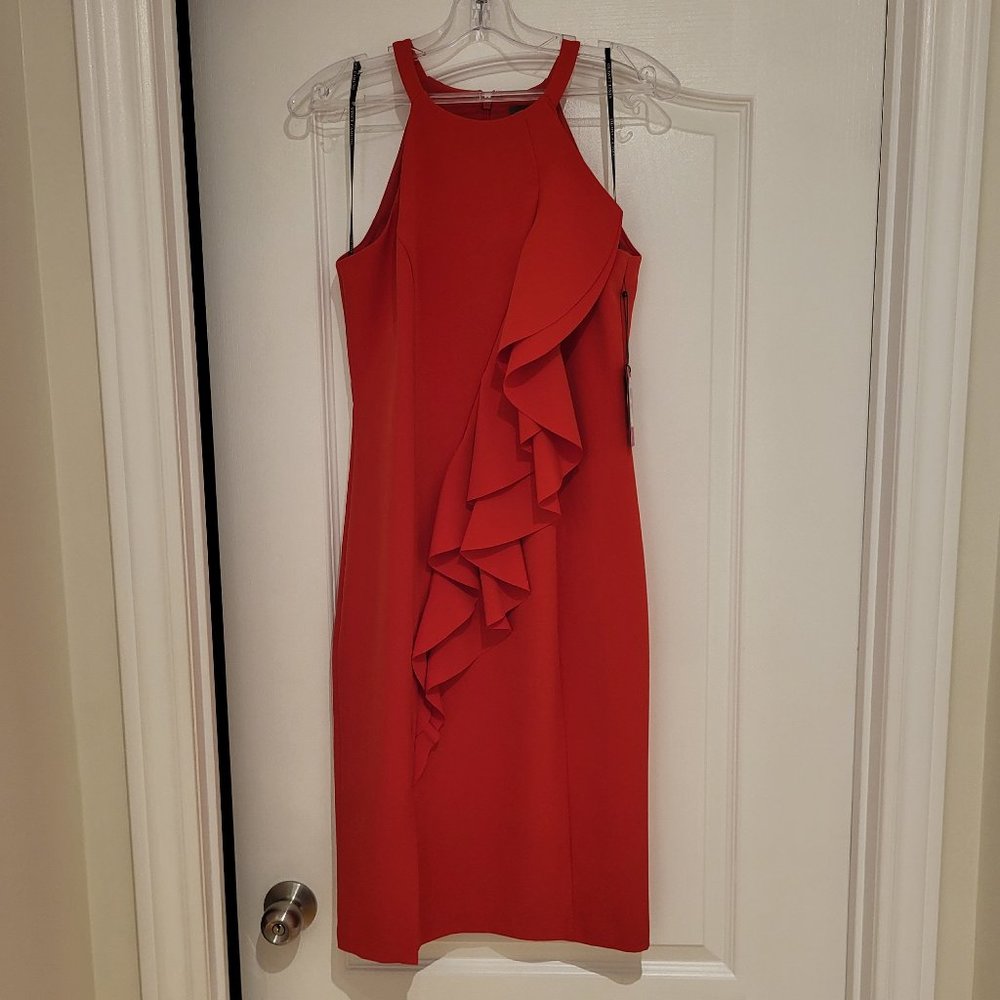 VINCE CAMUTO RED MIDI DRESS